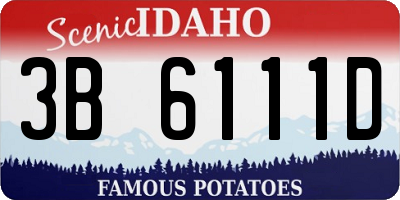 ID license plate 3B6111D