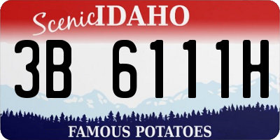 ID license plate 3B6111H