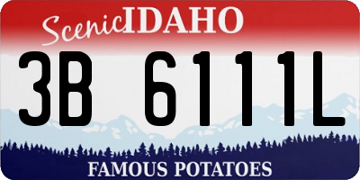 ID license plate 3B6111L