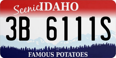 ID license plate 3B6111S