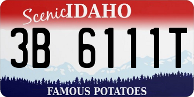 ID license plate 3B6111T