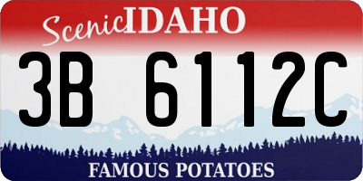 ID license plate 3B6112C