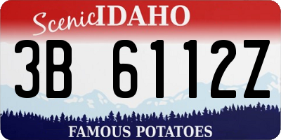 ID license plate 3B6112Z