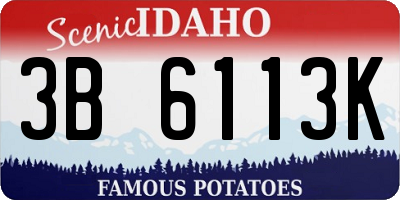 ID license plate 3B6113K