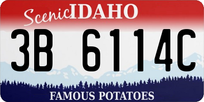 ID license plate 3B6114C