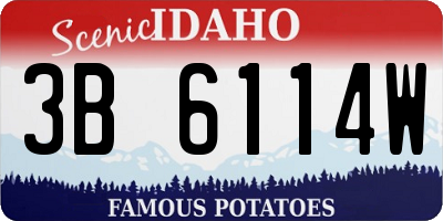 ID license plate 3B6114W
