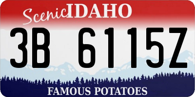 ID license plate 3B6115Z