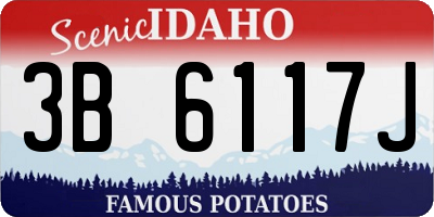 ID license plate 3B6117J