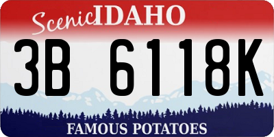 ID license plate 3B6118K