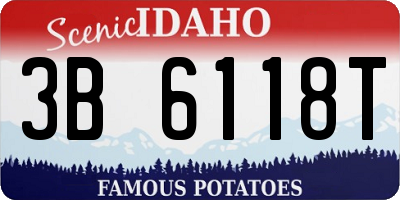ID license plate 3B6118T