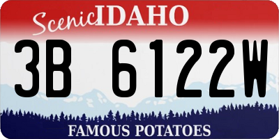 ID license plate 3B6122W