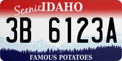 ID license plate 3B6123A