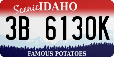 ID license plate 3B6130K