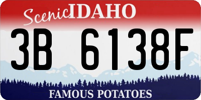 ID license plate 3B6138F