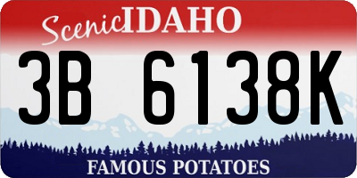 ID license plate 3B6138K