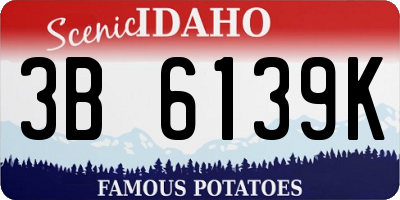 ID license plate 3B6139K