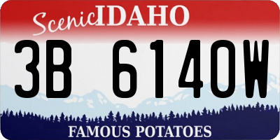 ID license plate 3B6140W