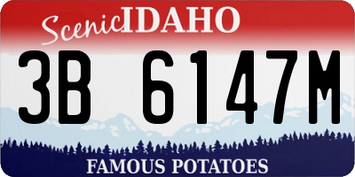 ID license plate 3B6147M
