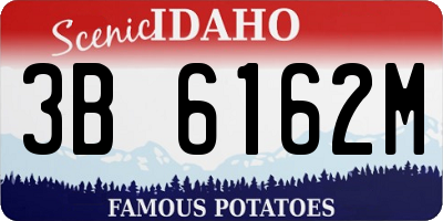 ID license plate 3B6162M
