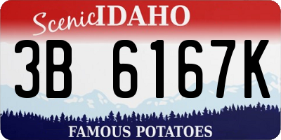 ID license plate 3B6167K