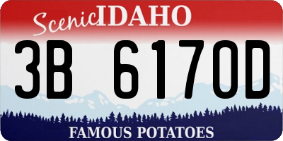 ID license plate 3B6170D