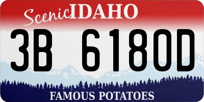 ID license plate 3B6180D
