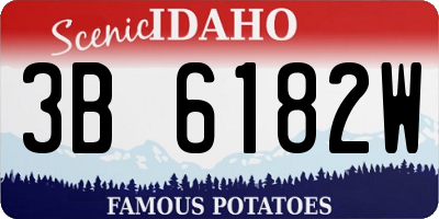 ID license plate 3B6182W