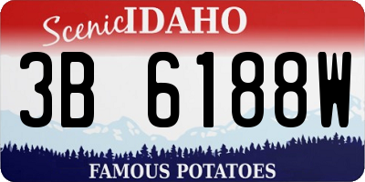 ID license plate 3B6188W