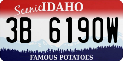 ID license plate 3B6190W