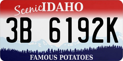 ID license plate 3B6192K