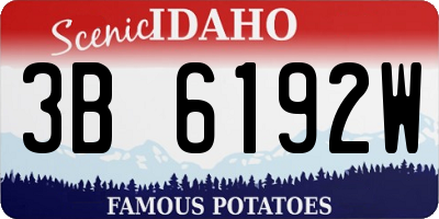 ID license plate 3B6192W