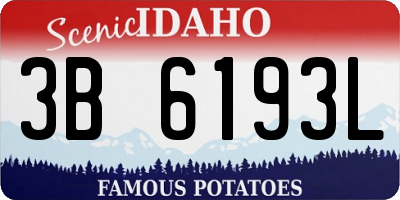 ID license plate 3B6193L
