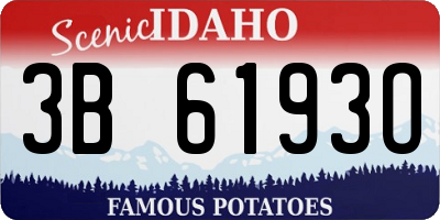 ID license plate 3B6193O