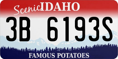 ID license plate 3B6193S