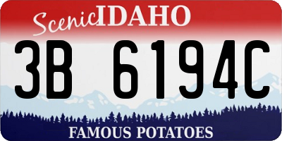 ID license plate 3B6194C