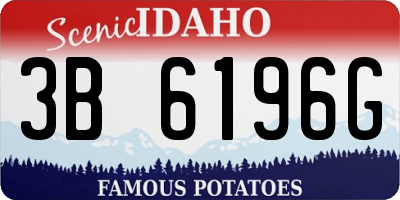 ID license plate 3B6196G