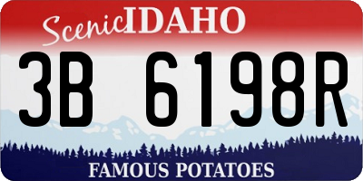 ID license plate 3B6198R