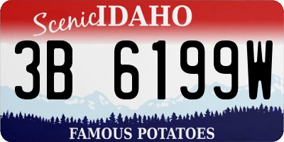 ID license plate 3B6199W