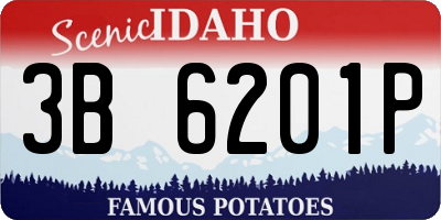 ID license plate 3B6201P