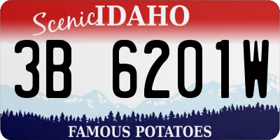ID license plate 3B6201W
