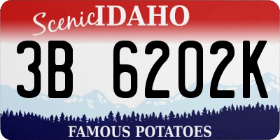 ID license plate 3B6202K