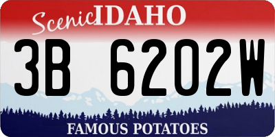 ID license plate 3B6202W