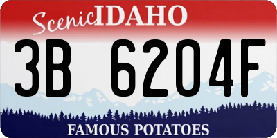 ID license plate 3B6204F