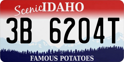 ID license plate 3B6204T
