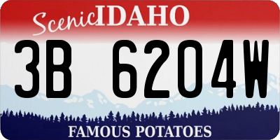 ID license plate 3B6204W