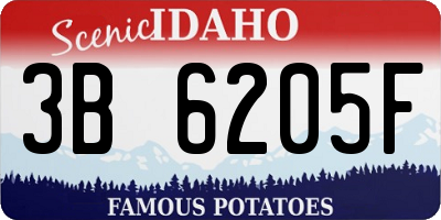 ID license plate 3B6205F