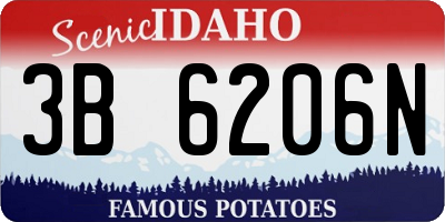 ID license plate 3B6206N