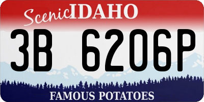 ID license plate 3B6206P