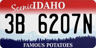 ID license plate 3B6207N