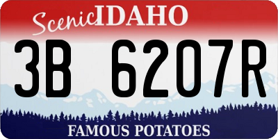 ID license plate 3B6207R